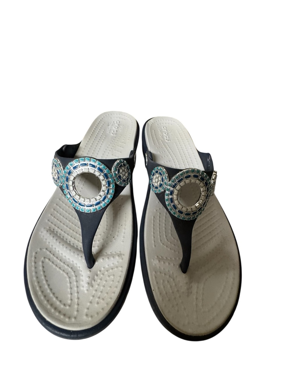 Crocs wedge flip flops size 6
